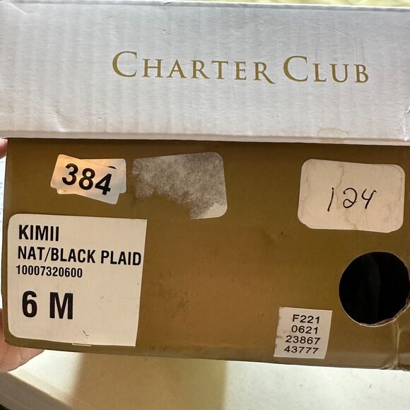 Charter Club Kimii Deconstructed Loafers Natural Beige/Black Plaid Womens 6M NWB - Picture 11 of 11